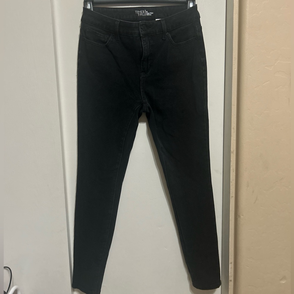High rise skinny black jeans